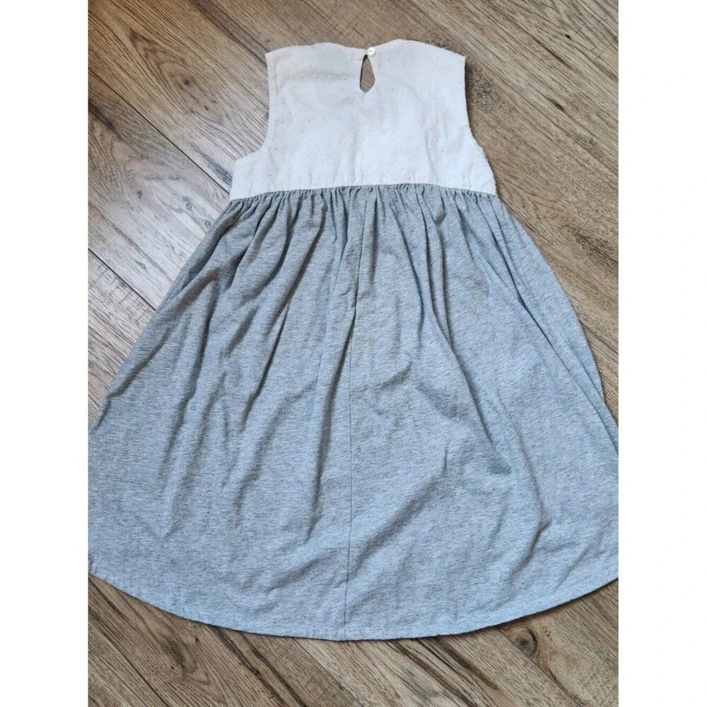 GAP Kids Girls' Sleeveless High Low Dress Size Small White Heather Gray